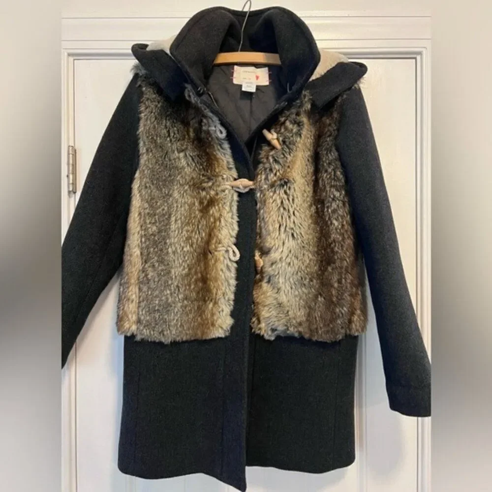 J.Crew Cuts Grey Wool Coat‎ Size 14